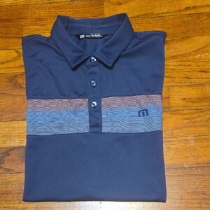 Travis Mathew Navy and Brown Polo Shirt